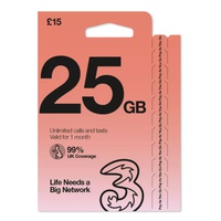 Three- 5G Sim Card with £15 Credit