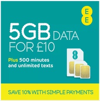 EE- Sim Card With £10 Credit